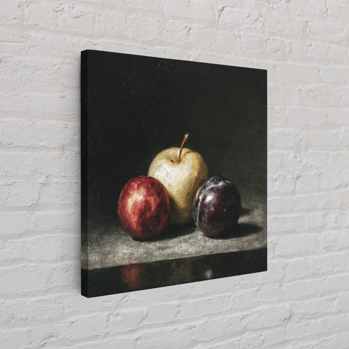 Oil Painted Fruit Still Life on Dark Canvas Print, Renaissanceinspired Art, Art Print, Living Room Decor, Fine Art, Classic, REN-1x1-99