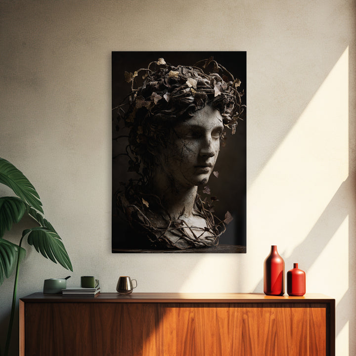 Classical Statue Bust Covered Canvas Print, Renaissanceinspired Art, Fine Art Print, Living Room Decor, Fine Art, Classic, REN-2x3-99