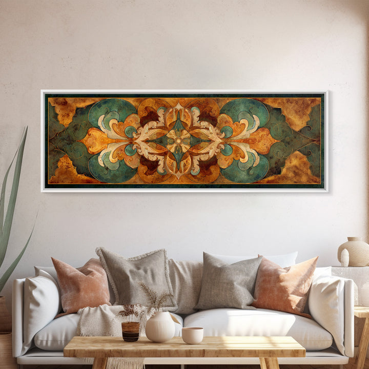 Fresco Celestial Ceiling Composition Framed Canvas Print, Renaissanceinspired Art, Yoga Wall Art, Living Room Decor, Classic, REN-3x1-7