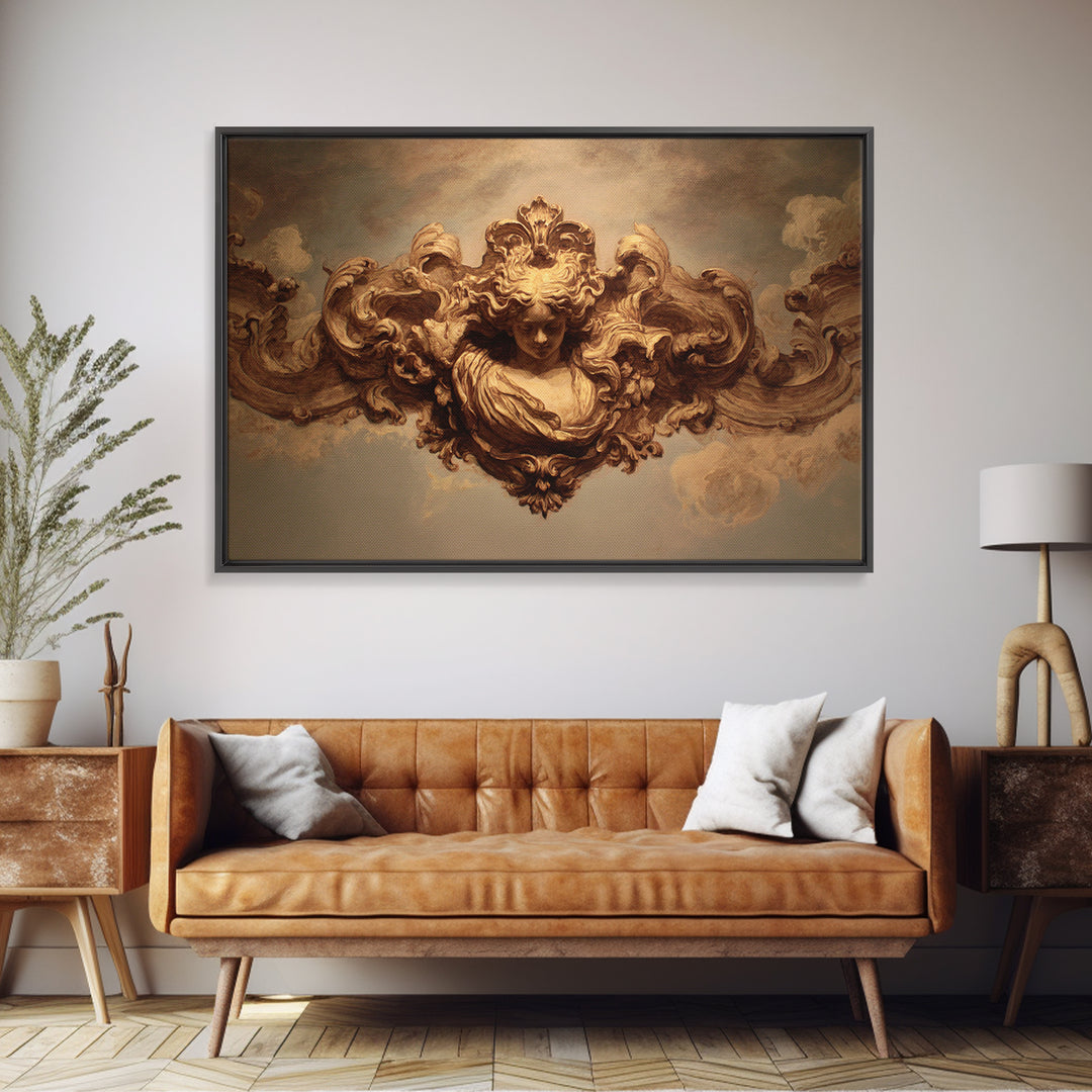 Mythic Goddess in Flowing Drapery Canvas Print, Renaissanceinspired Art, Luxury Decor, Living Room Decor, Fine Art, Classic, REN-3x2-12