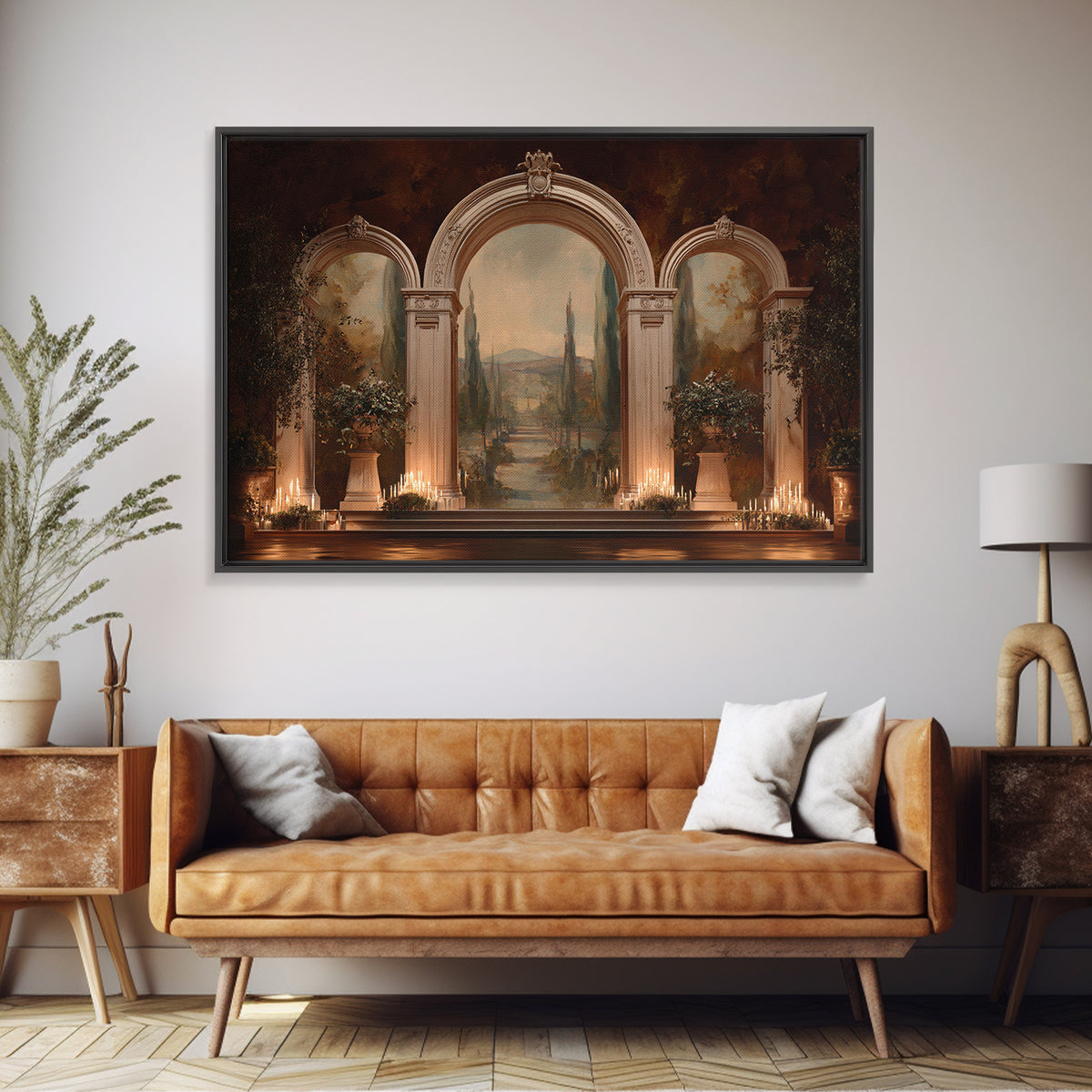 Architectural Arch with Italian Landscape Beyond Canvas Print, Renaissanceinspired Art, Jesus Art, Living Room Decor, Classic, REN-3x2-39