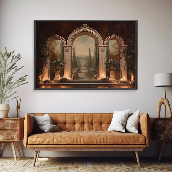 Architectural Arch with Italian Landscape Beyond Canvas Print, Renaissanceinspired Art, Jesus Art, Living Room Decor, Classic, REN-3x2-39