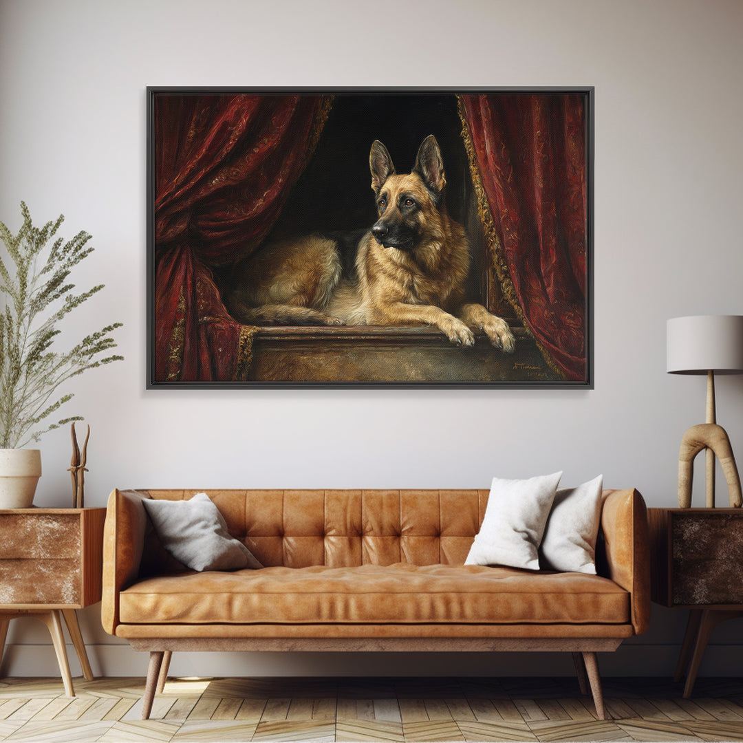 Noble Dog Portrait Canvas Print, Renaissanceinspired Art, Celestial Decor, Living Room Decor, Fine Art, Classic, Yoga Wall Art, REN-3x2-72