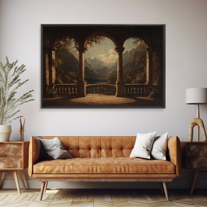 Architectural Arch with Italian Landscape Beyond Canvas Print, Renaissanceinspired Art, Jesus Art, Living Room Decor, Classic, REN-3x2-87