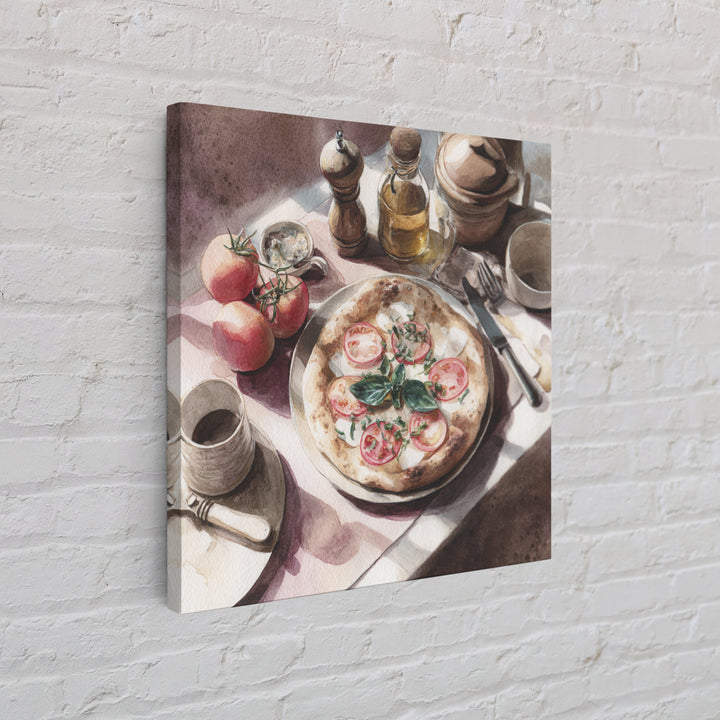 Pizzeria Tomato Basil and Mozzarella Still Life Canvas Print, Restaurant Art, Kitchen Wall Decor, Restaurant Decor, Bistro, RES-1x1-10