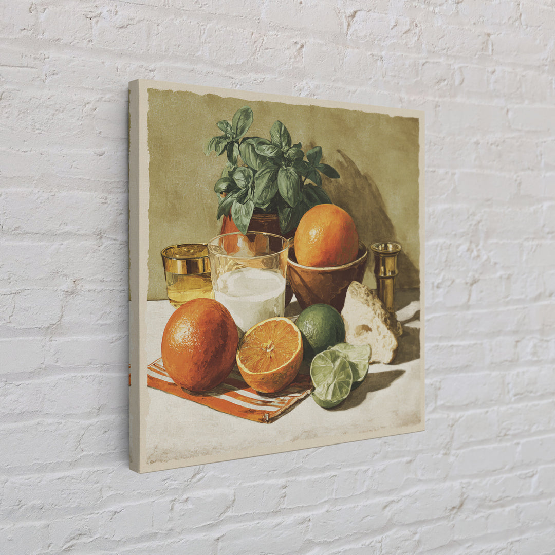 Cocktail and Citrus Bar Composition Framed Canvas Print, Restaurant Art, Printable Art, Restaurant Decor, Fine Art, Bistro, RES-1x1-11