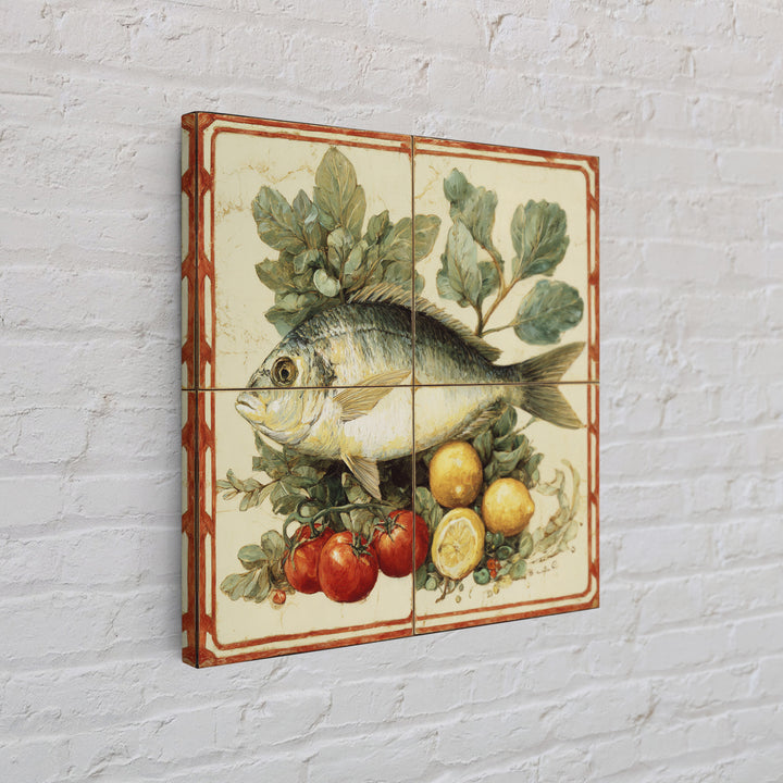 Fresh Fish with Lemon and Herbs Canvas Print, Restaurant Art, Kitchen Decor, Restaurant Decor, Bistro, Bedroom Wall Art, RES-1x1-23