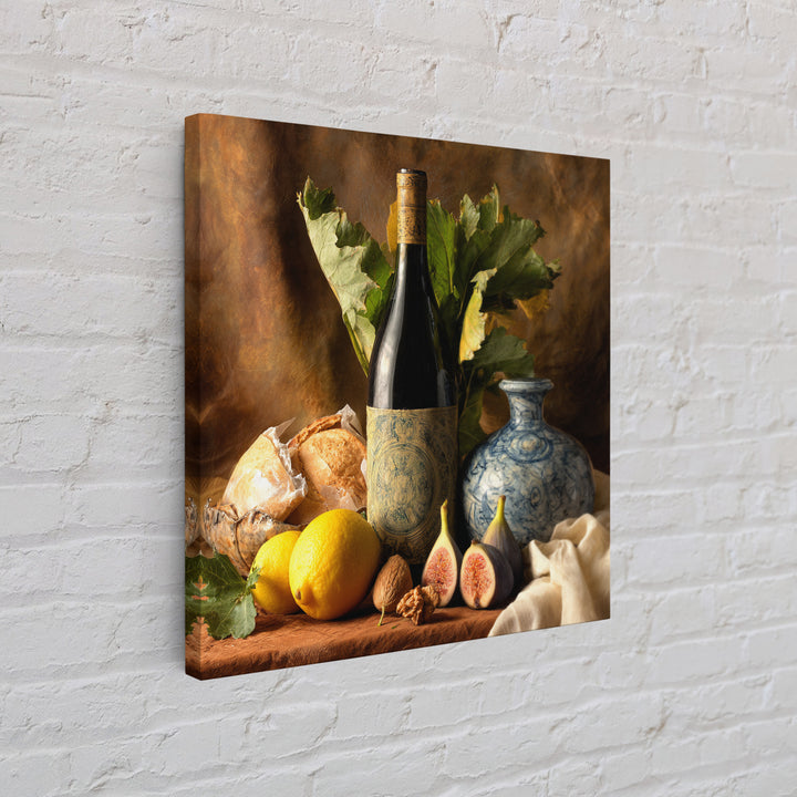 Wine Bottle and Figs Canvas Print, Restaurant Art, Room Decor, Restaurant Decor, Fine Art, Bistro, Framed Wall Art, RES-1x1-25