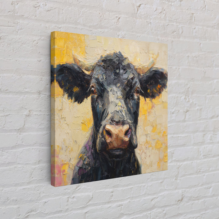 Steakhouse Black and Gold Bull Portrait Canvas Print, Restaurant Art, Living Room Decor, Restaurant Decor, Fine Art, Bistro, RES-1x1-31