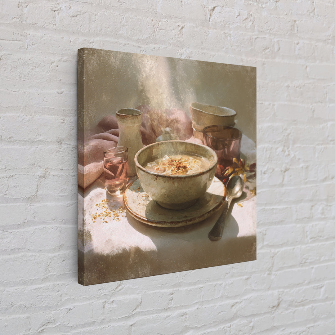 Ramen Bowl Rendered Framed Canvas Print, Restaurant Art, Gallery Decor, Restaurant Decor, Fine Art, Bistro, Wall Art, RES-1x1-38
