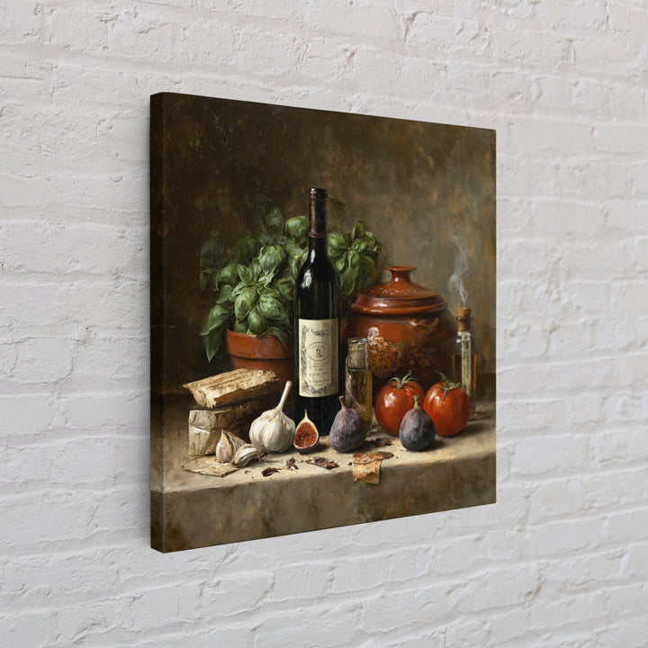 Wine Bottle and Figs Canvas Print, Restaurant Art, Room Decor, Restaurant Decor, Fine Art, Bistro, Framed Wall Art, RES-1x1-49