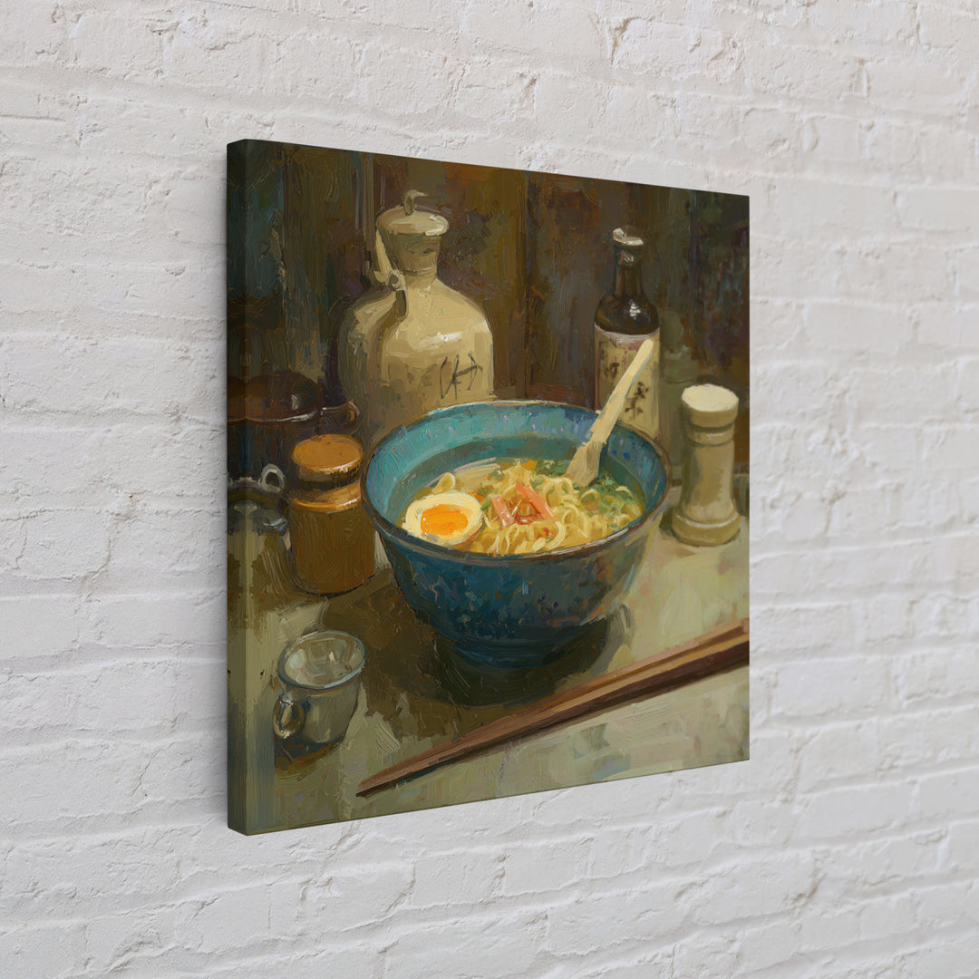 Ramen Bowl Rendered Framed Canvas Print, Restaurant Art, Gallery Decor, Restaurant Decor, Fine Art, Bistro, Wall Art, RES-1x1-62