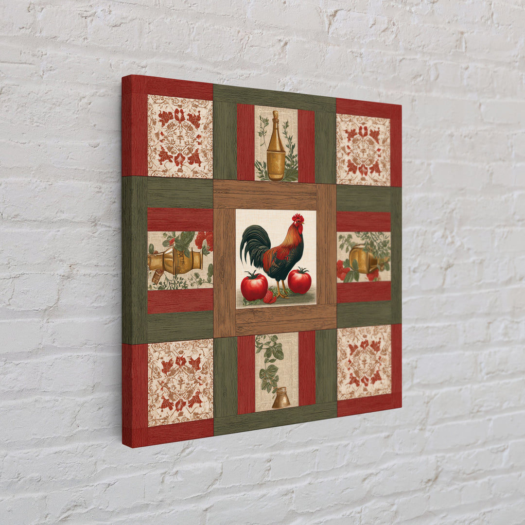 Rooster and Herbs for Farmhouse Restaurant Mood Canvas Print, Restaurant Art, Cool Wall Art, Restaurant Decor, Fine Art, Bistro, RES-1x1-92