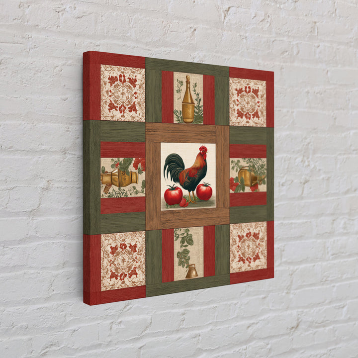 Rooster and Herbs for Farmhouse Restaurant Mood Canvas Print, Restaurant Art, Cool Wall Art, Restaurant Decor, Fine Art, Bistro, RES-1x1-92