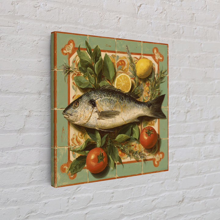 Fresh Fish with Lemon and Herbs Canvas Print, Restaurant Art, Fine Art Print, Restaurant Decor, Fine Art, Bistro, Wall Decor, RES-1x1-95