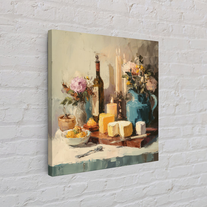Elegant Table Objects Framed Canvas Print, Restaurant Art, Canvas, Restaurant Decor, Fine Art, Bistro, Living Room Decor, RES-1x1-96