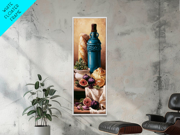 Wine Bottle and Figs Canvas Print, Restaurant Art, Minimalist Decor, Restaurant Decor, Fine Art, Bistro, Kitchen Decor, RES-1x3-13