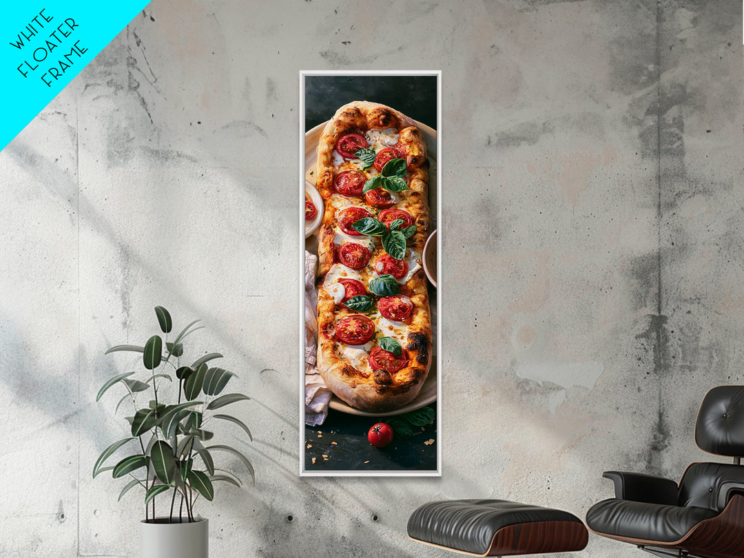 Pizzeria Tomato Basil and Mozzarella Still Life Canvas Print, Restaurant Art, Stained Glass Art, Restaurant Decor, Bistro, RES-1x3-22