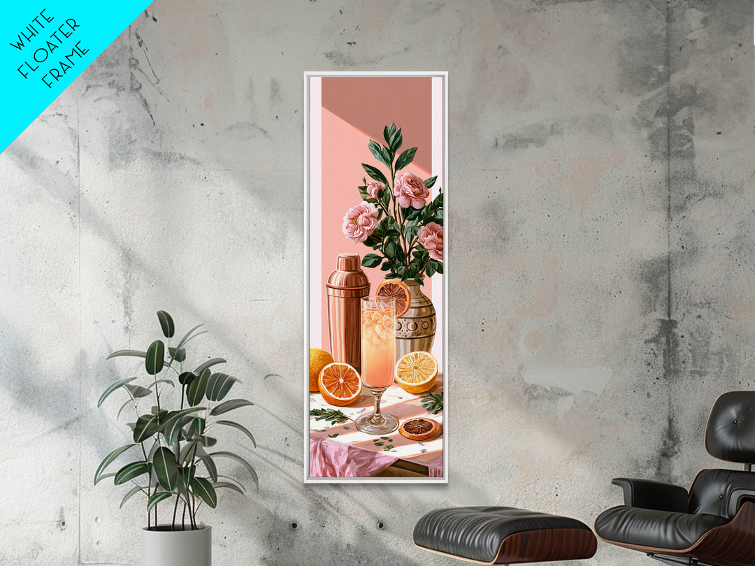 Cocktail and Citrus Bar Composition Canvas Print, Restaurant Art, Printable Art, Restaurant Decor, Bistro, Watercolor Art, RES-1x3-23