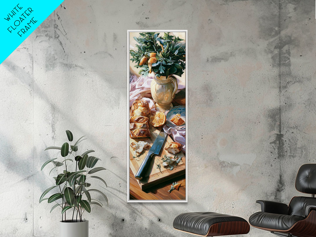 Chef Knife Herbs and Cutting Board Still Canvas Print, Restaurant Art, Canvas Wall Art, Restaurant Decor, Fine Art, Bistro, RES-1x3-25
