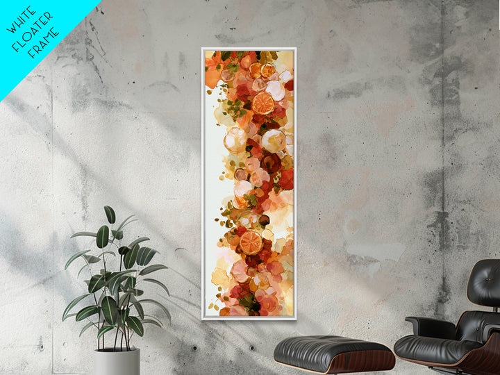 Abstract Appetite Friendly Red and Orange Shapes Canvas Print, Restaurant Art, Textured Painting, Restaurant Decor, Bistro, RES-1x3-29
