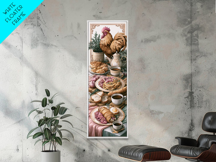 Rooster and Herbs for Farmhouse Restaurant Mood Canvas Print, Restaurant Art, Printable Wall Art, Restaurant Decor, Bistro, RES-1x3-32