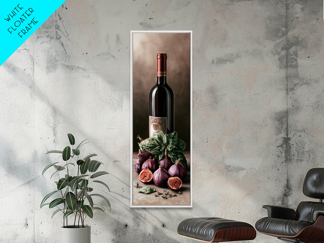 Wine Bottle and Figs Canvas Print, Restaurant Art, Minimalist Decor, Restaurant Decor, Fine Art, Bistro, Kitchen Decor, RES-1x3-37