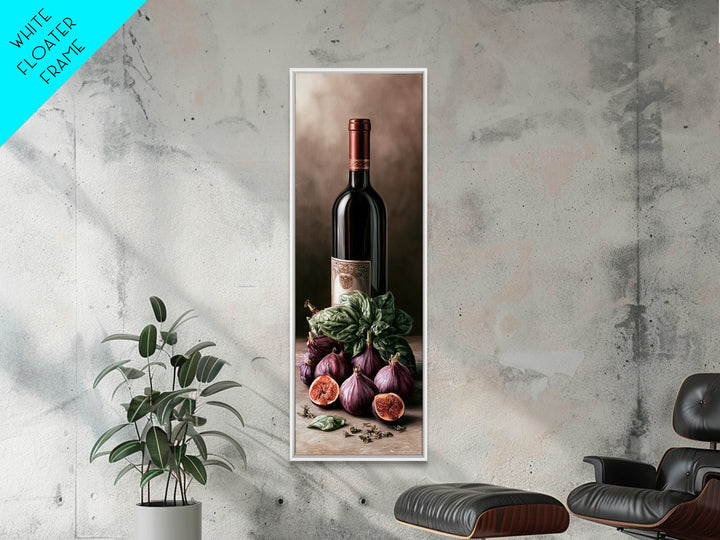 Wine Bottle and Figs Canvas Print, Restaurant Art, Minimalist Decor, Restaurant Decor, Fine Art, Bistro, Kitchen Decor, RES-1x3-37