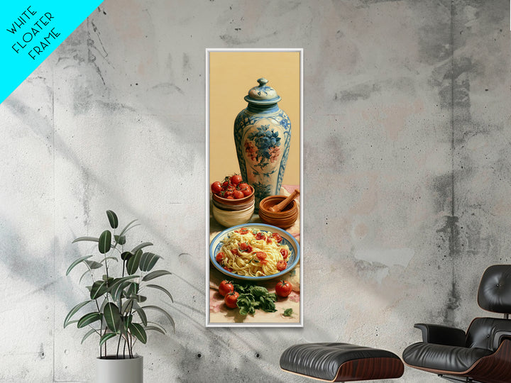 Fresh Pasta with Tomatoes and Basil Canvas Print, Restaurant Art, Gallery Decor, Restaurant Decor, Fine Art, Bistro, Wall Art, RES-1x3-38