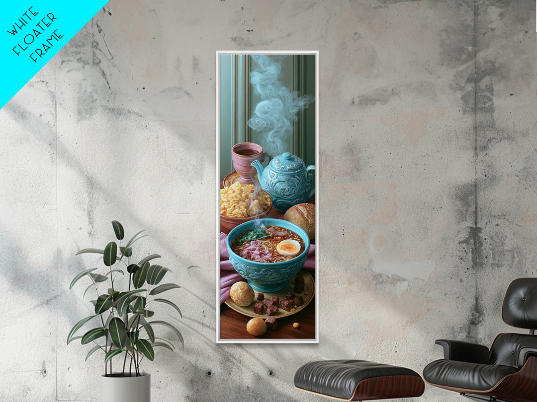 Ramen Bowl Rendered Framed Canvas Print, Restaurant Art, Fine Art Print, Restaurant Decor, Fine Art, Bistro, Wall Decor, RES-1x3-50