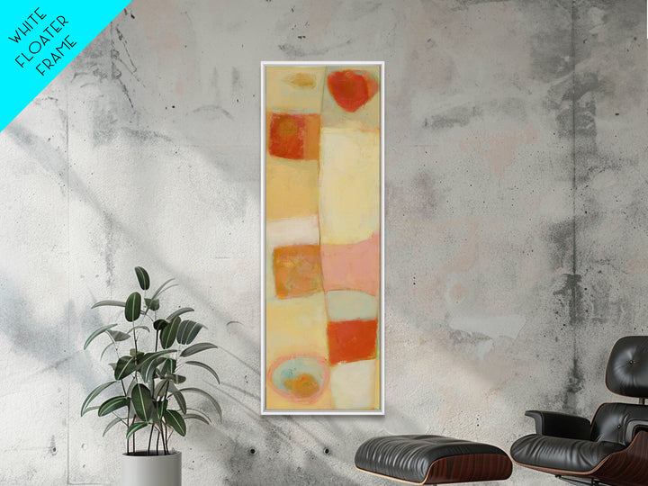 Abstract Appetite Friendly Red and Orange Shapes Canvas Print, Restaurant Art, Textured Painting, Restaurant Decor, Bistro, RES-1x3-53