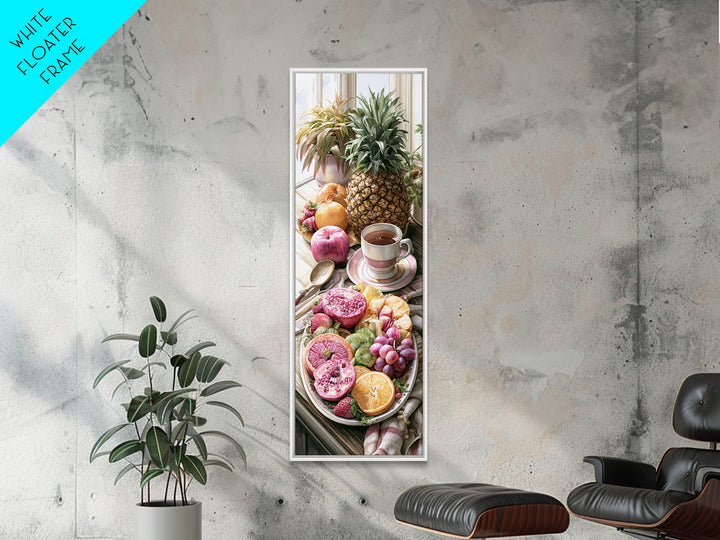 Tropical Fruit Platter Framed Canvas Print, Restaurant Art, Food Art, Restaurant Decor, Oil Painting, Bistro, Minimalist Decor, RES-1x3-54