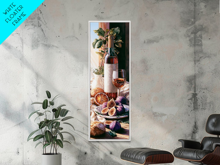 Wine Bottle and Figs Framed Canvas Print, Restaurant Art, Art Print, Restaurant Decor, Fine Art, Bistro, Kitchen Art, RES-1x3-61