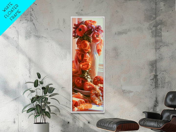 Abstract Appetite Friendly Red and Orange Shapes Canvas Print, Restaurant Art, Poster, Restaurant Decor, Fine Art, Bistro, RES-1x3-77