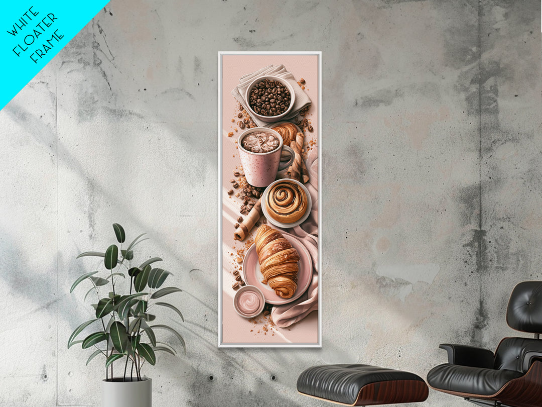 Coffee Beans and Pastry Arrangement Canvas Print, Restaurant Art, Boho Decor, Restaurant Decor, Oil Painting, Bistro, RES-1x3-82