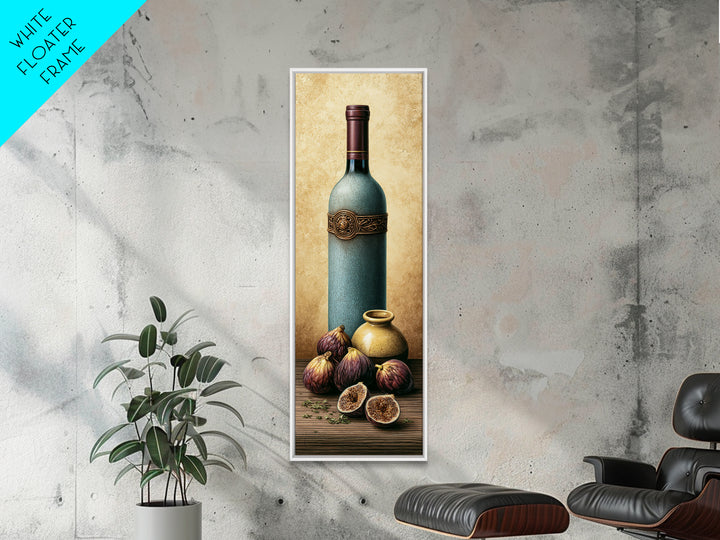 Wine Bottle and Figs Canvas Print, Restaurant Art, Canvas Wall Art, Restaurant Decor, Fine Art, Bistro, Bedroom Wall Art, RES-1x3-85