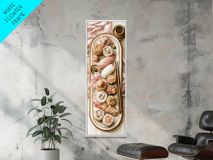 Sushi Fish and Ceramic Plate Composition Canvas Print, Restaurant Art, Cool Wall Art, Restaurant Decor, Fine Art, Bistro, RES-1x3-89