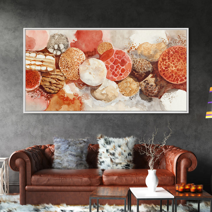 Abstract Appetite Friendly Red and Orange Shapes Canvas Print, Restaurant Art, Printable Wall Art, Restaurant Decor, Bistro, RES-2x1-13