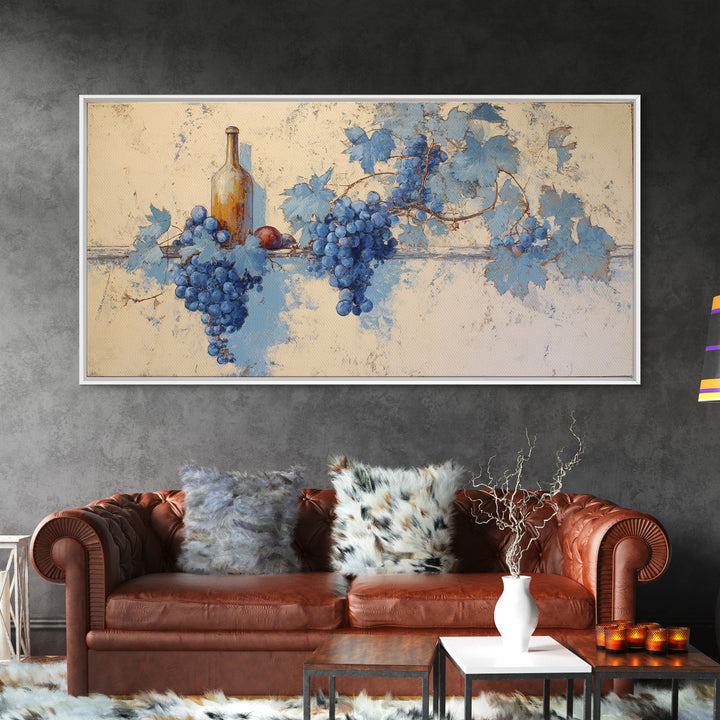 Oyster Platter with Lemons and Champagne Framed Canvas Print, Restaurant Art, Framed Wall Art, Restaurant Decor, Watercolor Art, RES-2x1-23