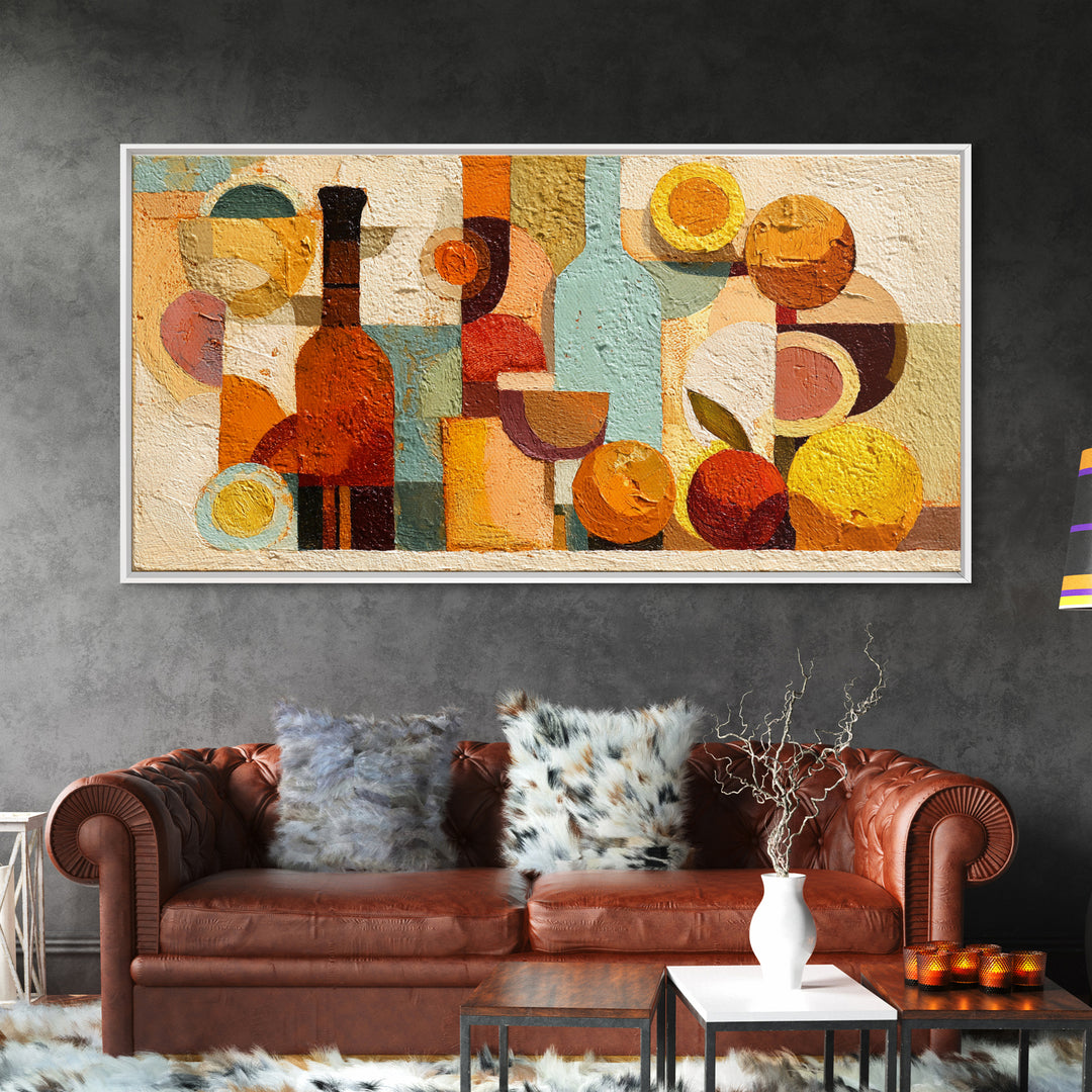 Abstract Appetite Friendly Red and Orange Shapes Canvas Print, Restaurant Art, Printable Wall Art, Restaurant Decor, Bistro, RES-2x1-37