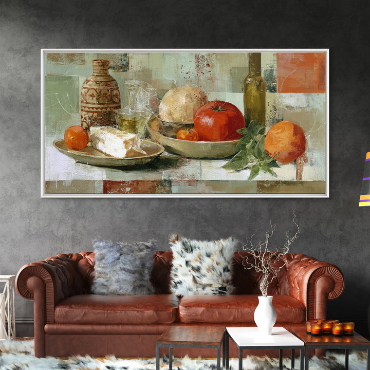 Abstract Appetite Friendly Red and Orange Shapes Canvas Print, Restaurant Art, Kitchen Decor, Restaurant Decor, Abstract Art, RES-2x1-61