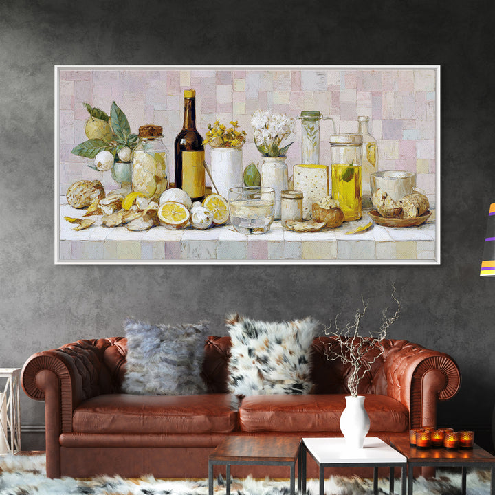 Cocktail and Citrus Bar Composition Framed Canvas Print, Restaurant Art, Printable Wall Art, Restaurant Decor, Fine Art, Bistro, RES-2x1-7