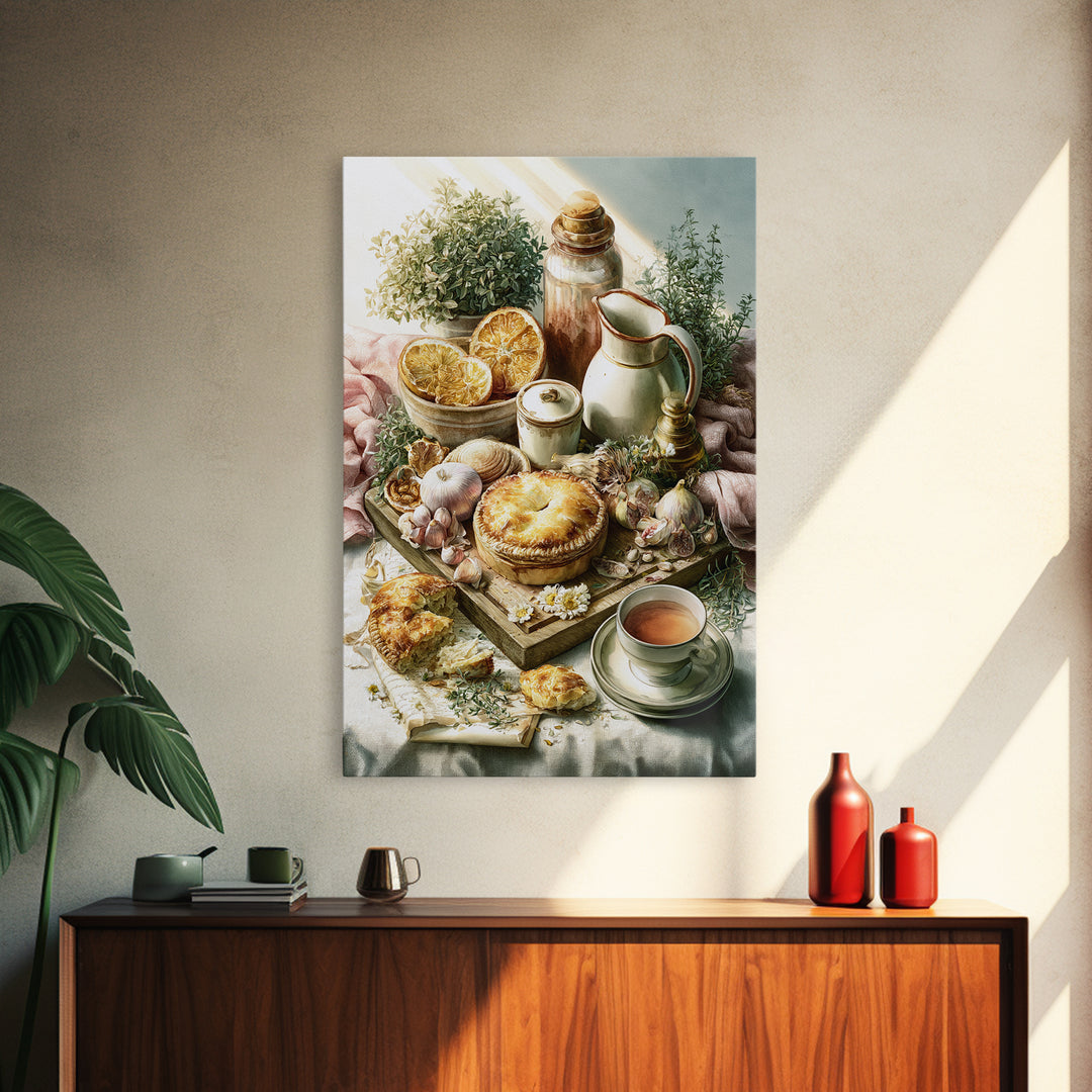 Blackboard Menu Feeling Without Readable Text Canvas Print, Restaurant Art, Framed Wall Art, Restaurant Decor, Watercolor Art, RES-2x3-29