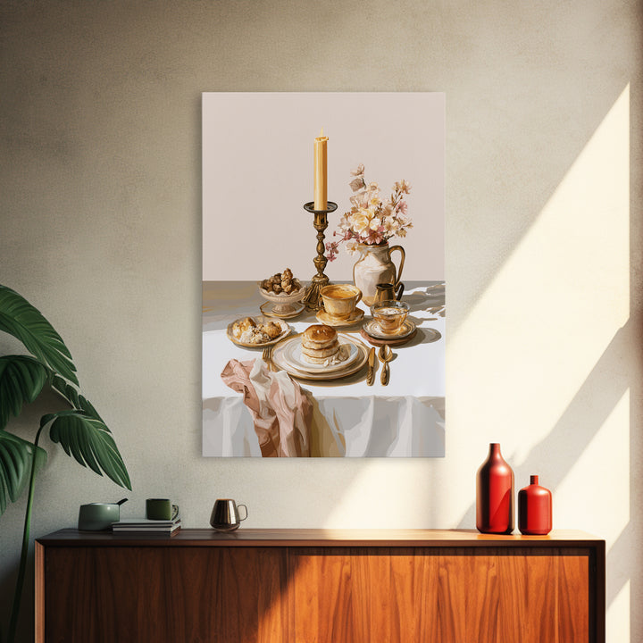 Elegant Table Objects Canvas Print, Restaurant Art, Statement Artwork, Restaurant Decor, Fine Art, Bistro, Art Print, RES-2x3-32
