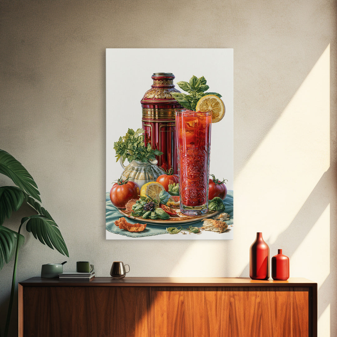 Cocktail and Citrus Bar Composition Framed Canvas Print, Restaurant Art, Kitchen Decor, Restaurant Decor, Fine Art, Bistro, RES-2x3-43