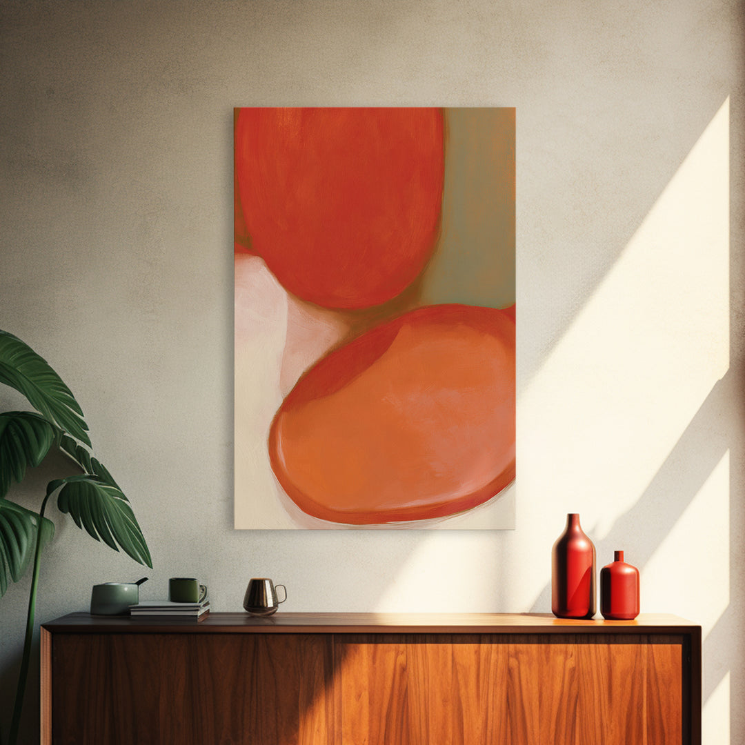 Abstract Appetite Friendly Red and Orange Shapes Canvas Print, Restaurant Art, Printable Art, Restaurant Decor, Abstract Art, RES-2x3-49