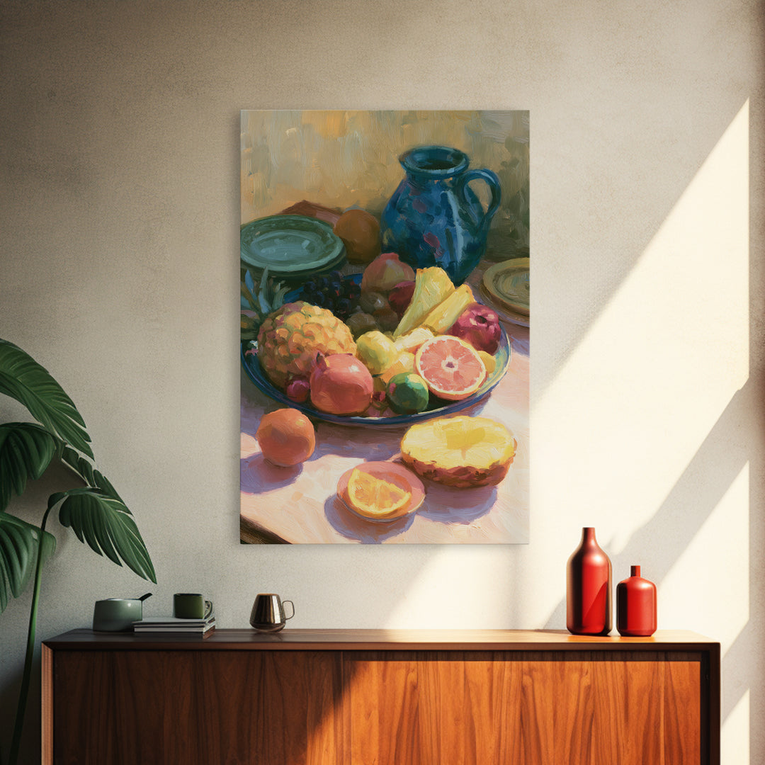 Tropical Fruit Platter Canvas Print, Restaurant Art, Wall Decor, Restaurant Decor, Fine Art, Bistro, Farmhouse Decor, RES-2x3-50