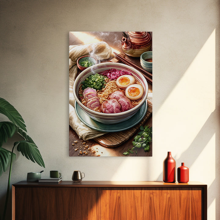 Ramen Bowl Rendered Canvas Print, Restaurant Art, Large Wall Art, Restaurant Decor, Fine Art, Bistro, Wall Art Print, RES-2x3-70