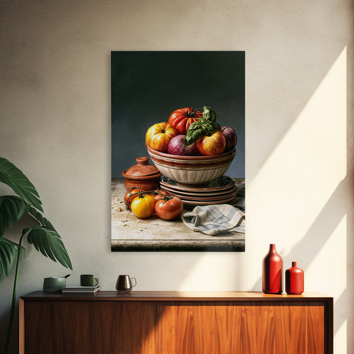Classic Fruit Bowl Framed Canvas Print, Restaurant Art, Modern Decor, Restaurant Decor, Fine Art, Bistro, Poster, Wall Decor, RES-2x3-84