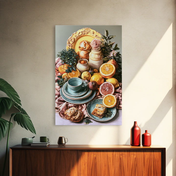 Cocktail and Citrus Bar Composition Canvas Print, Restaurant Art, Cool Wall Art, Restaurant Decor, Fine Art, Bistro, RES-2x3-91